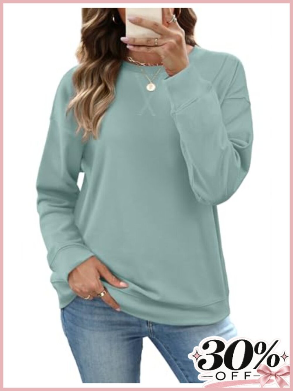 Women's Crew Neck Long Sleeve Sweatshirt Relaxed Fit Pullover